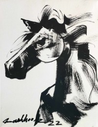 Mashkoor Raza, 12 x 16 Inch, Oil on Canvas, Horse Painting, AC-MR-586